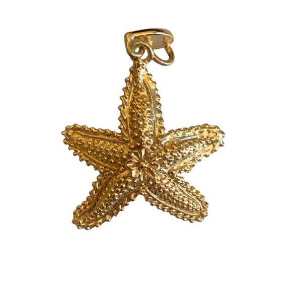 Vintage Starfish Pendant 18K Gold Plated Italy Unworn - Picture 1 of 4